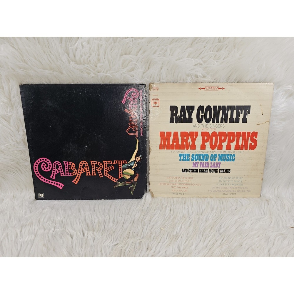 2 vintage vinyl record collection- Cabaret and music from Marry Poppins